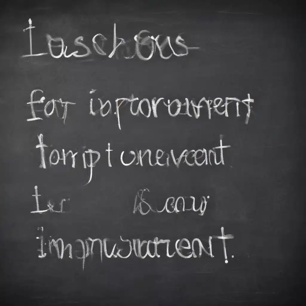 Lessons for Improvement